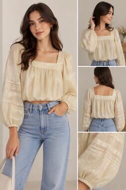 J.Crew Crewcuts Girls Metallic Gold Peasant Blouse M Boho Holiday Party